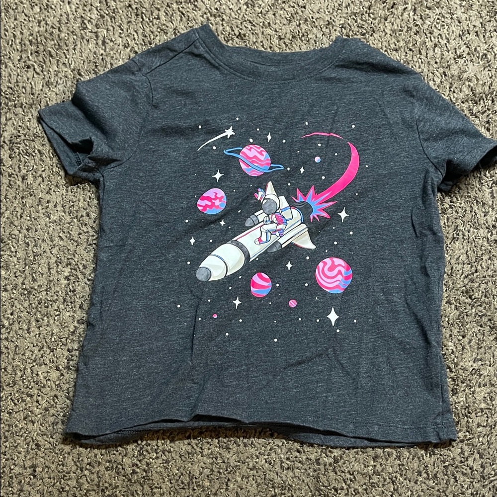 Cat and Jack Boys 4/5 Space Adventure Gray T-Shirt